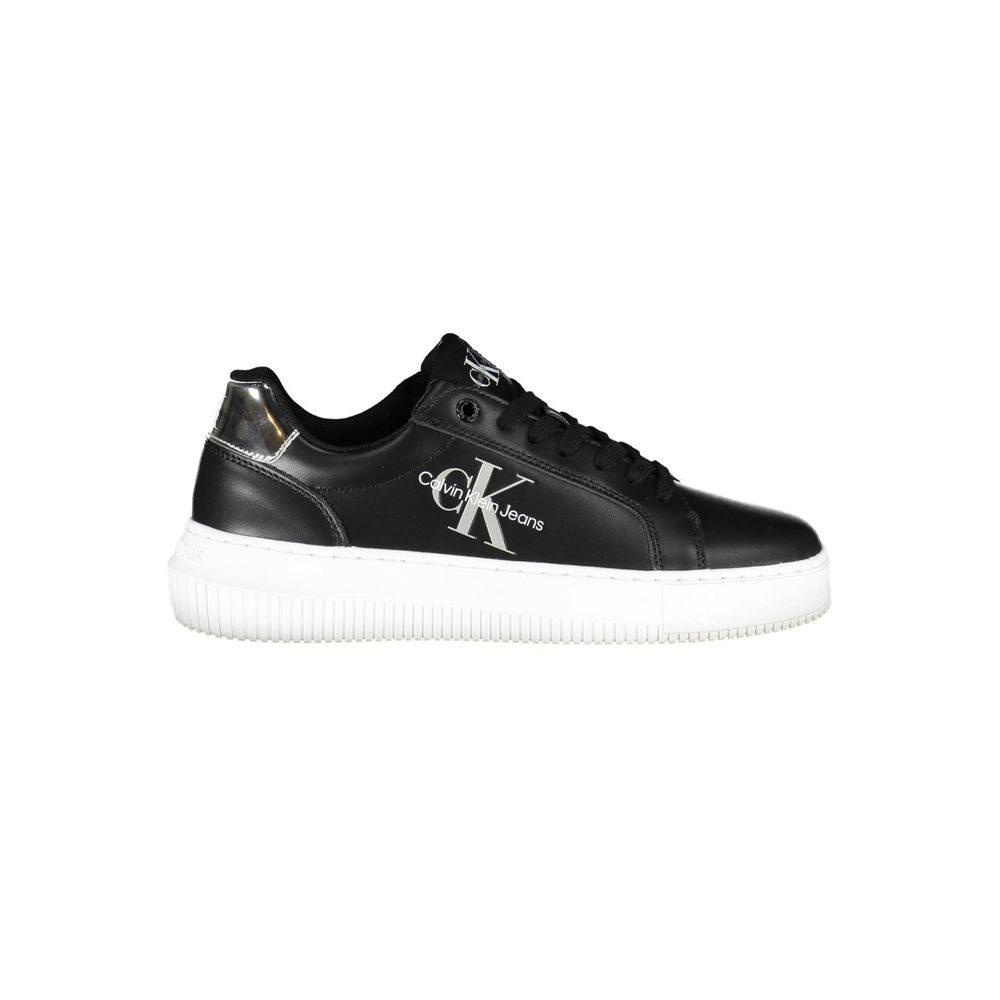 Black Leather Women Sneaker