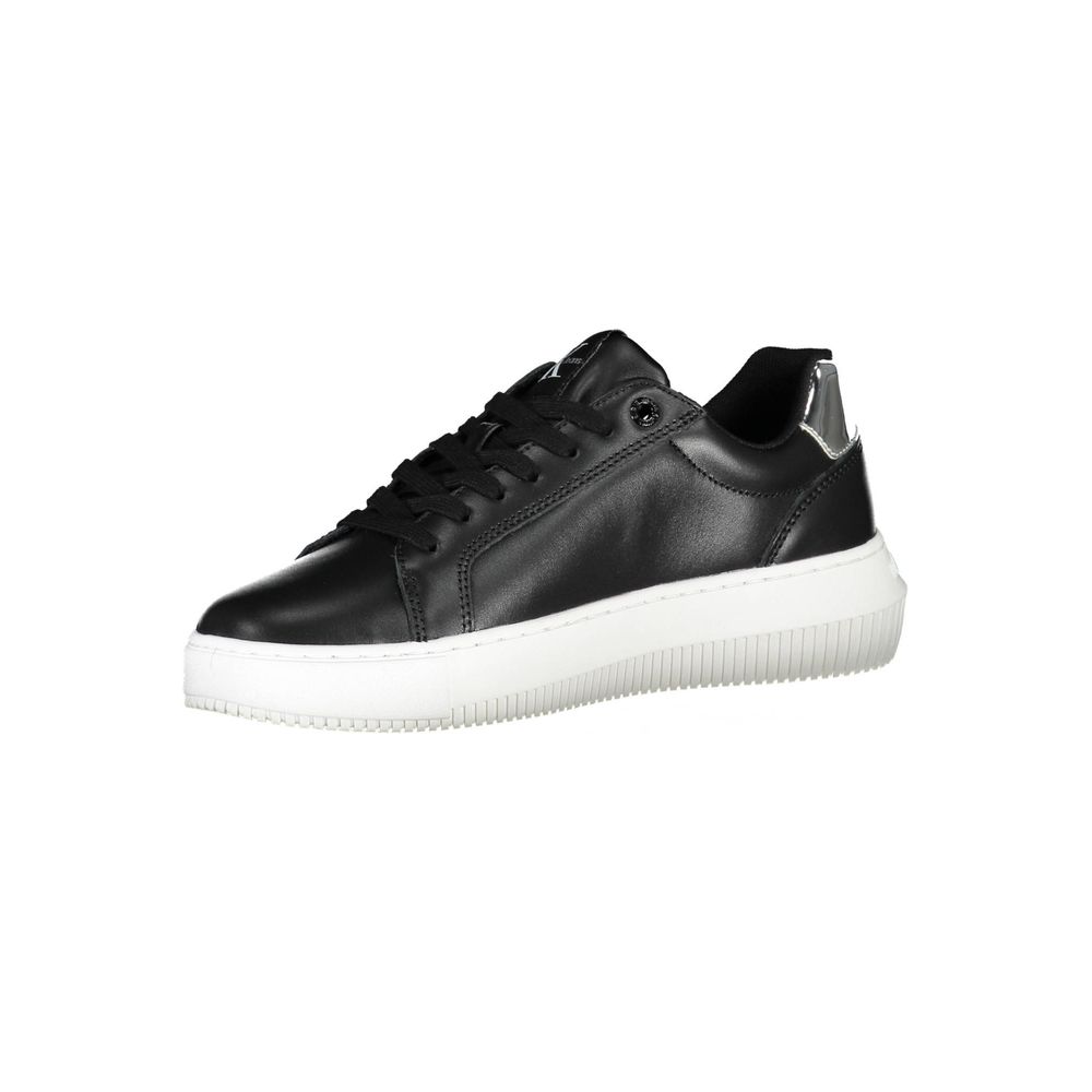 Black Leather Women Sneaker