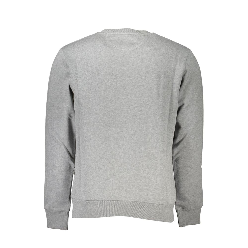 Chic Gray Crew Neck Cotton Sweatshirt