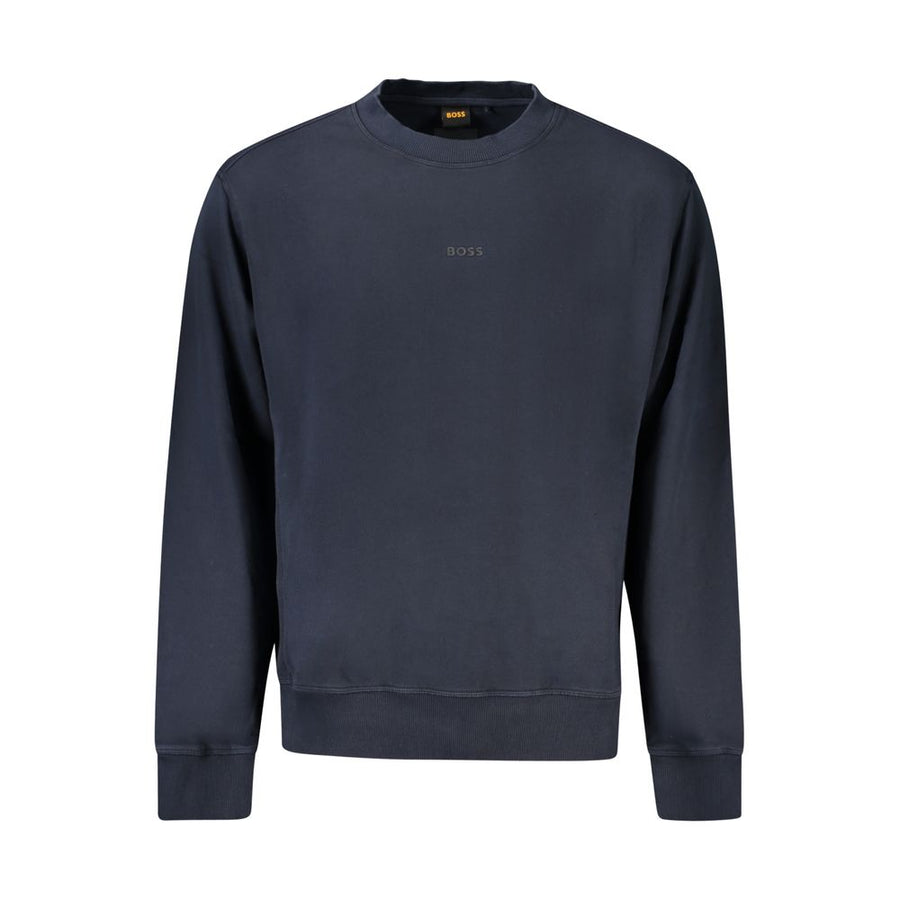 Blue Cotton Men Sweater