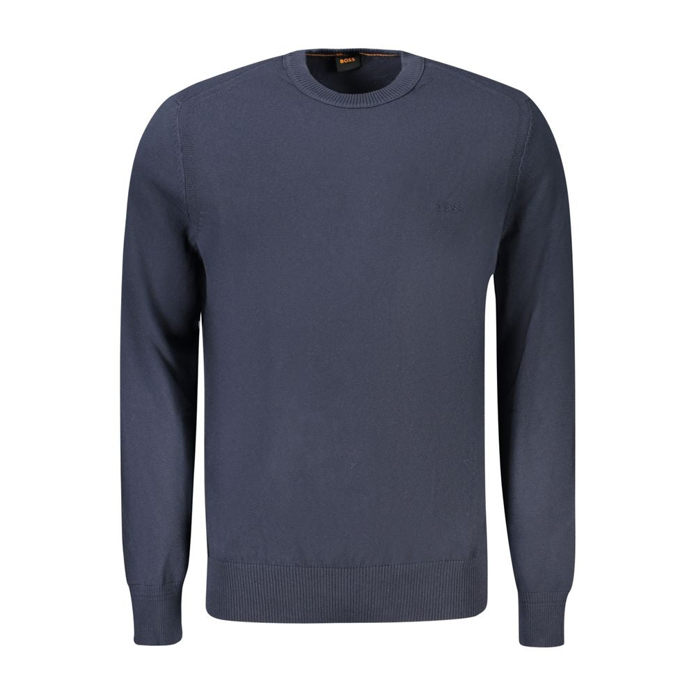 Blue Cotton Men Sweater