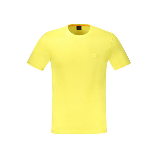 Yellow Cotton Men T-Shirt