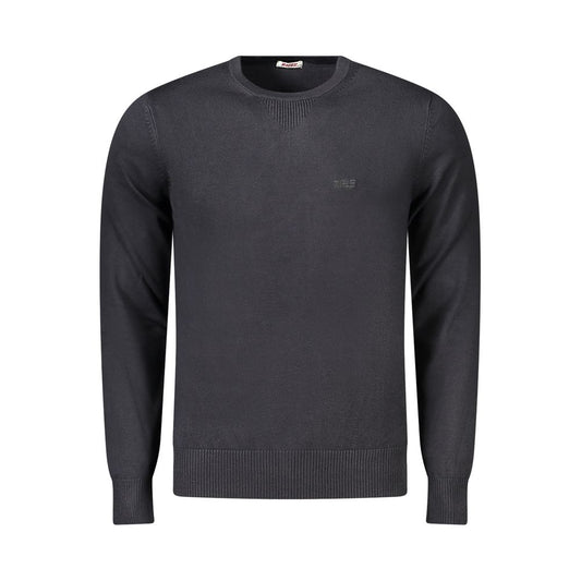 Black Viscose Men Sweater