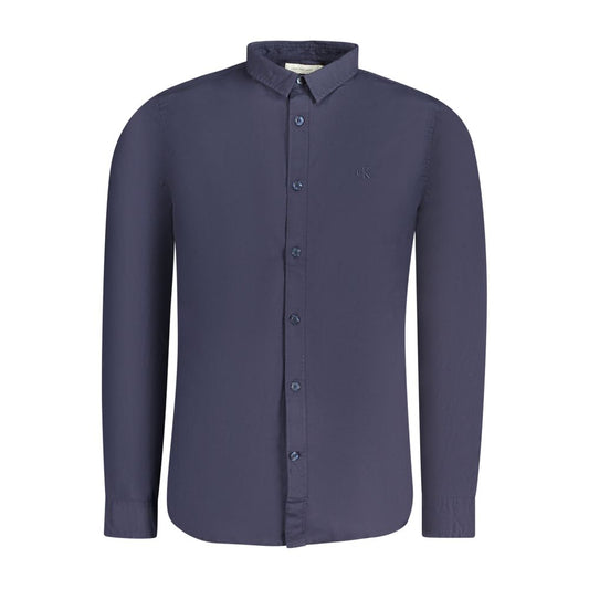 Blue Cotton Men Shirt