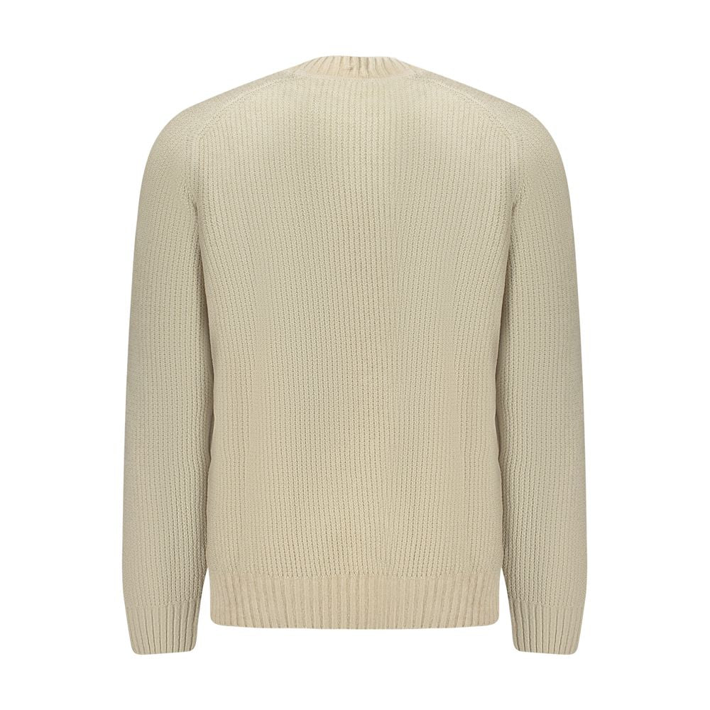 Beige Cotton Men Sweater