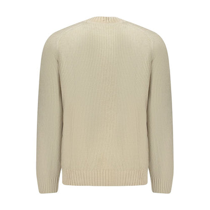 Beige Cotton Men Sweater