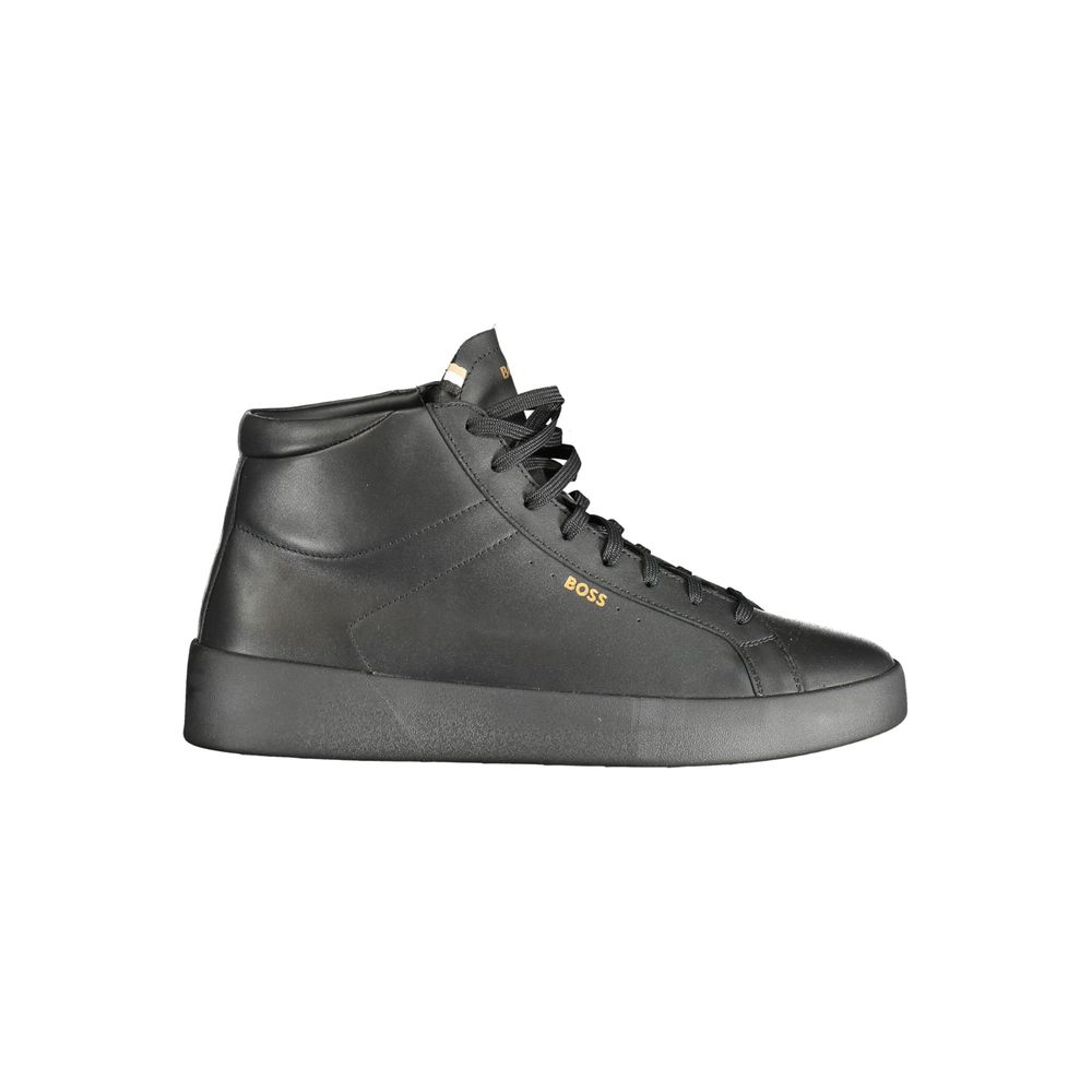 Black Leather Men Sneaker