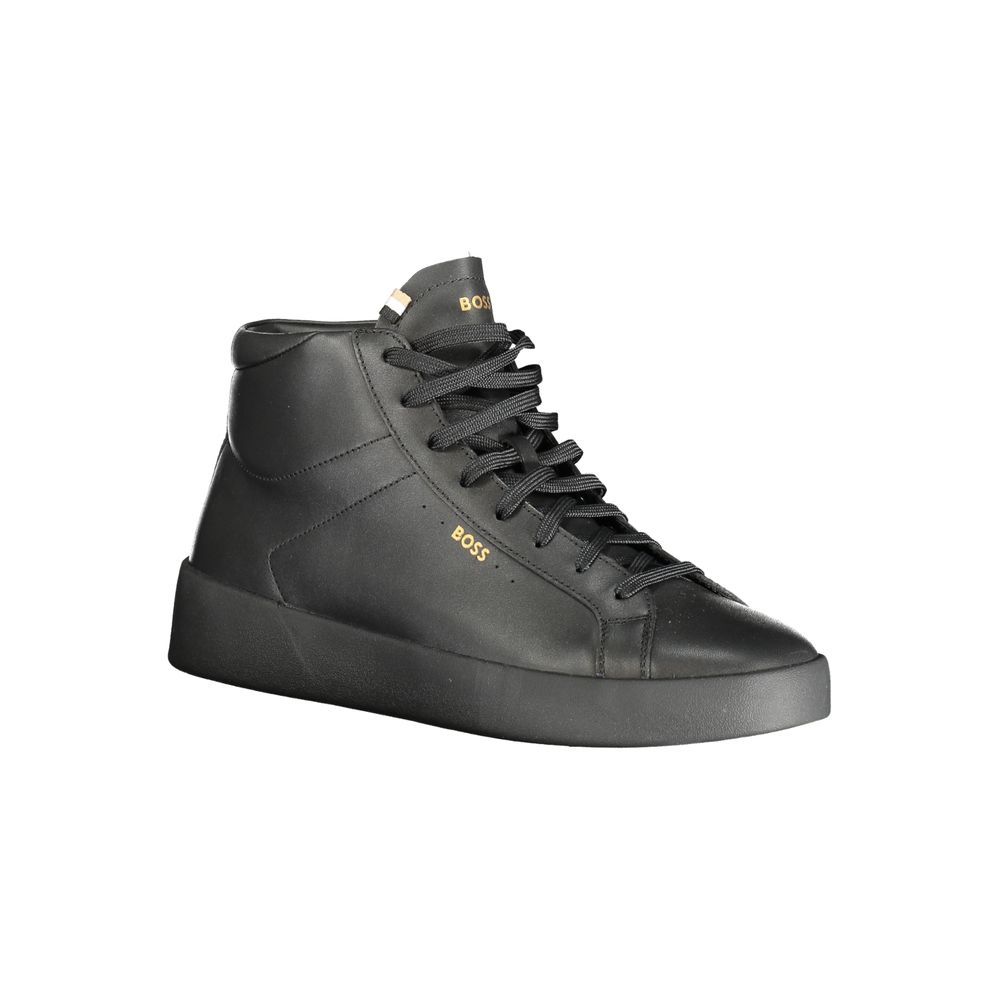 Black Leather Men Sneaker