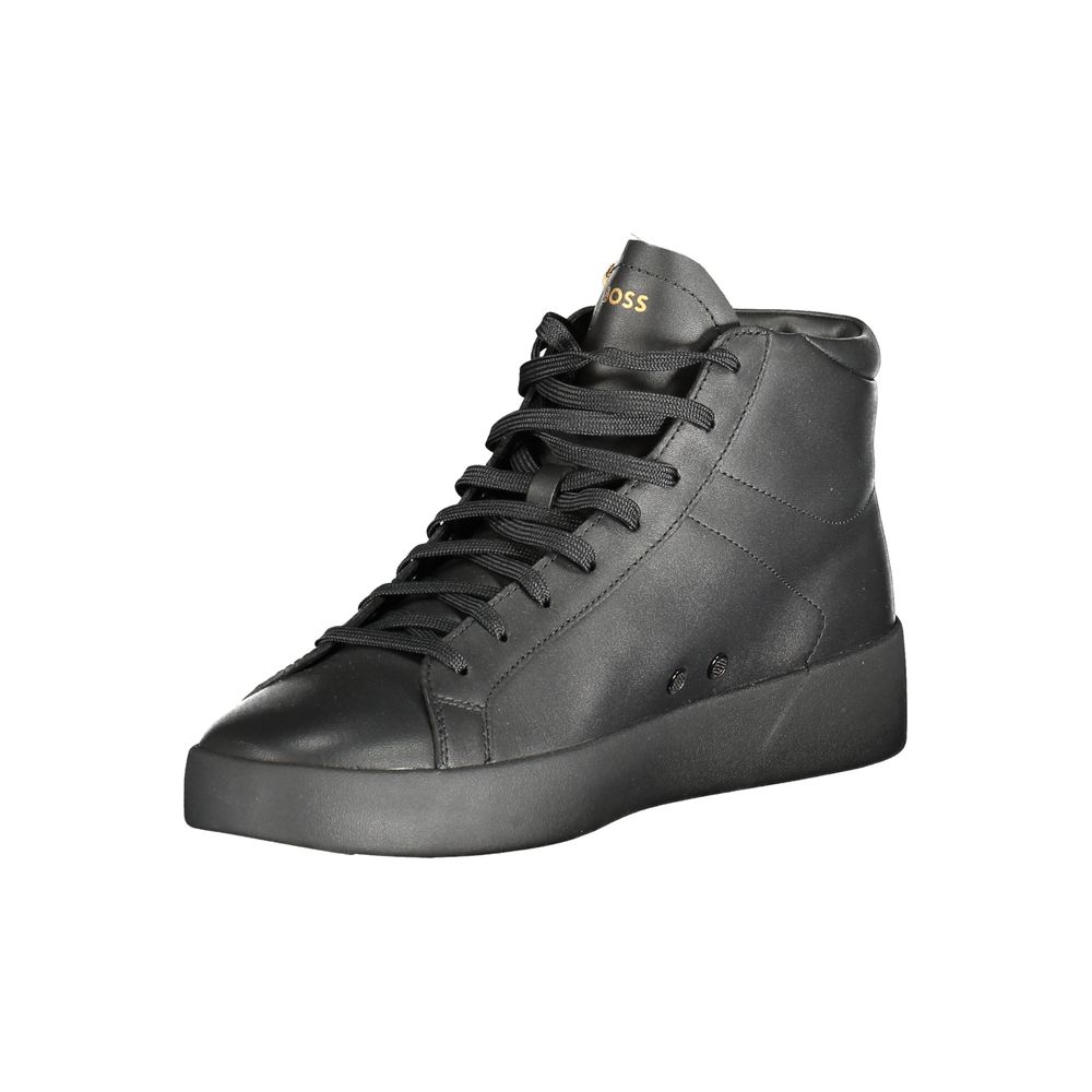 Black Leather Men Sneaker