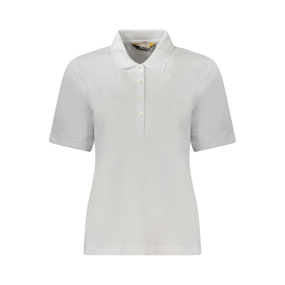 White Cotton Women Polo Shirt