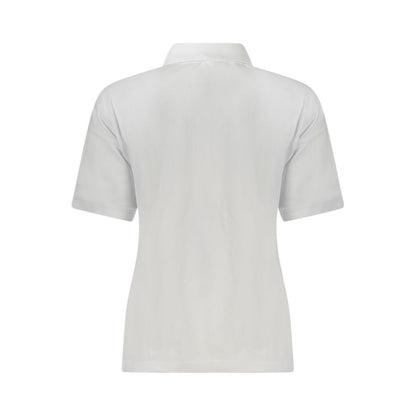 White Cotton Women Polo Shirt