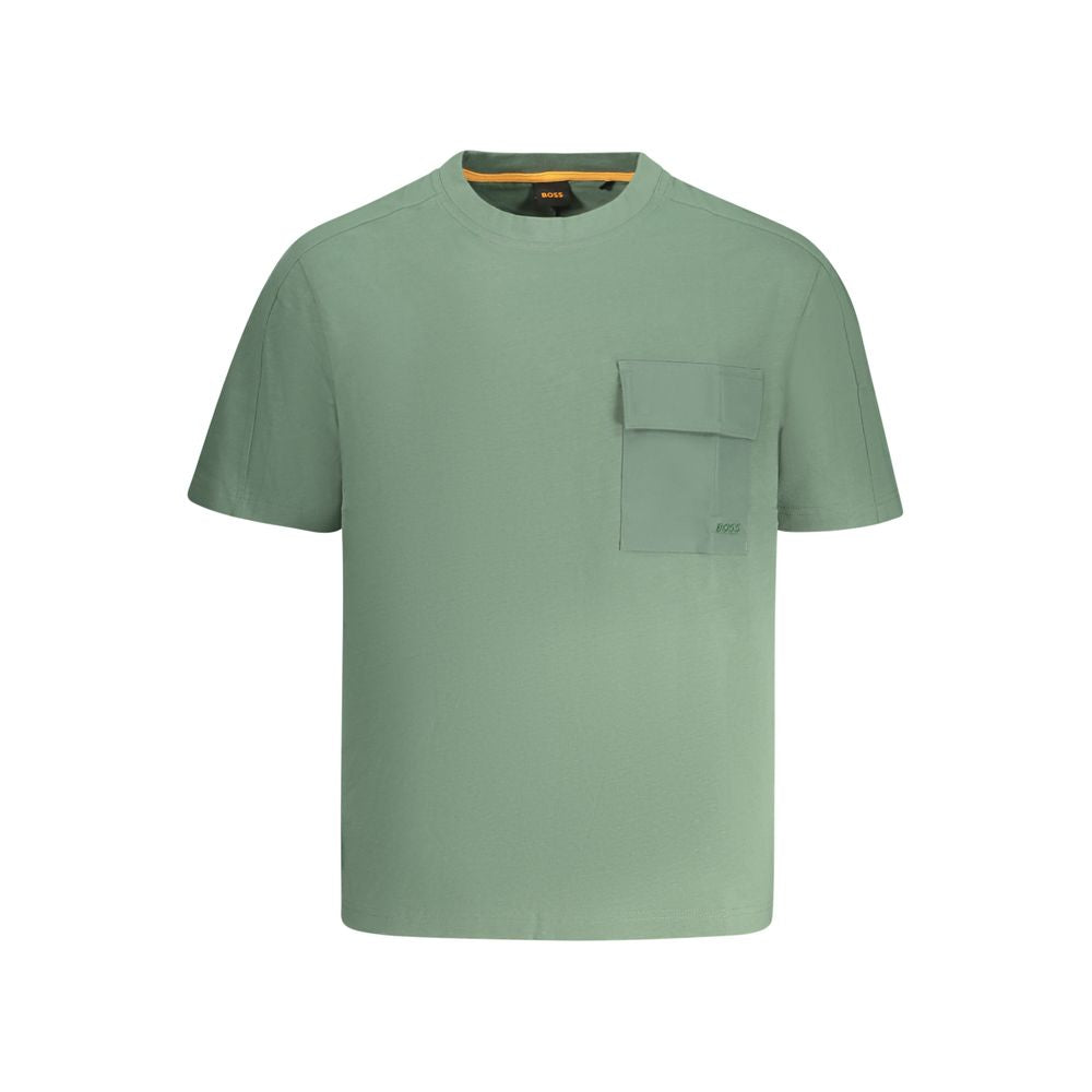 Green Cotton Men T-Shirt