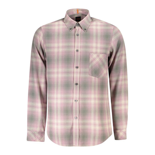 Pink Cotton Men Shirt