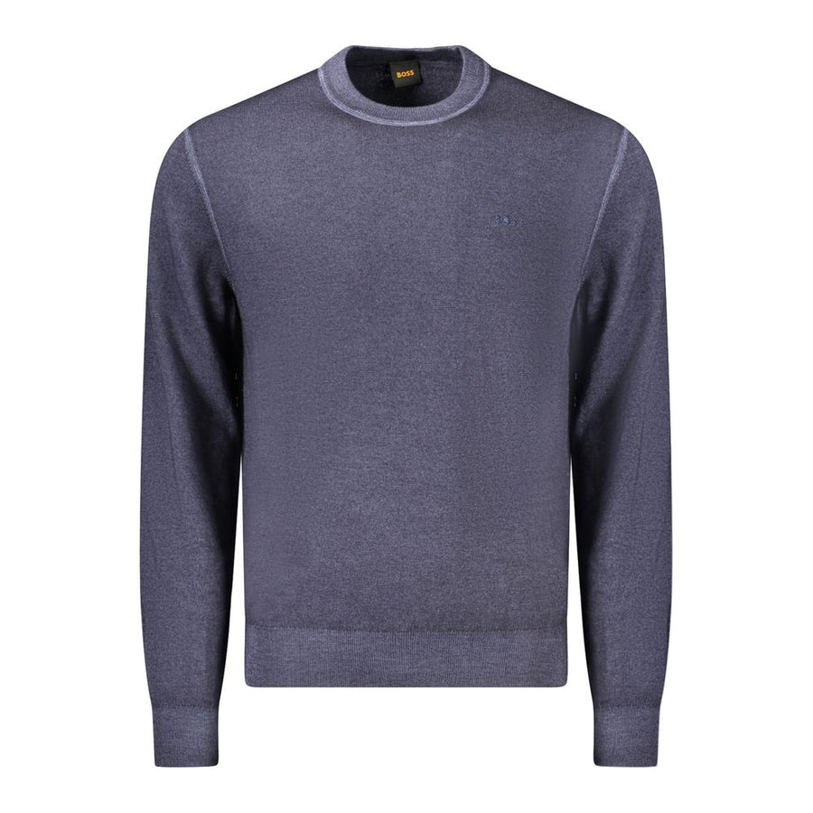 Blue Wool Men Sweater