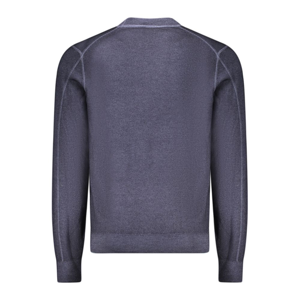 Blue Wool Men Sweater