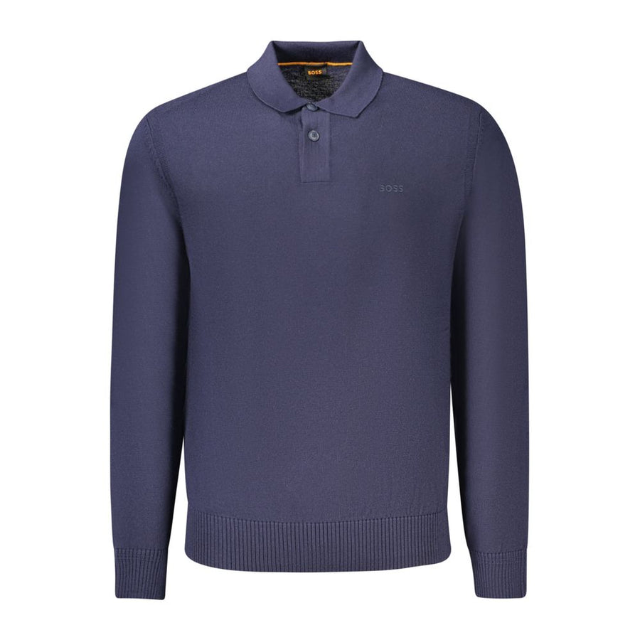 Blue Wool Mens Sweater