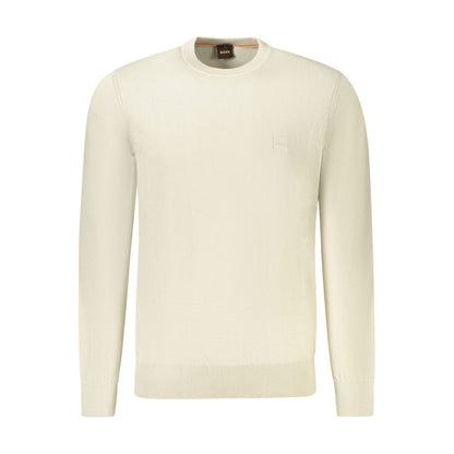 Beige Cotton Men Sweater