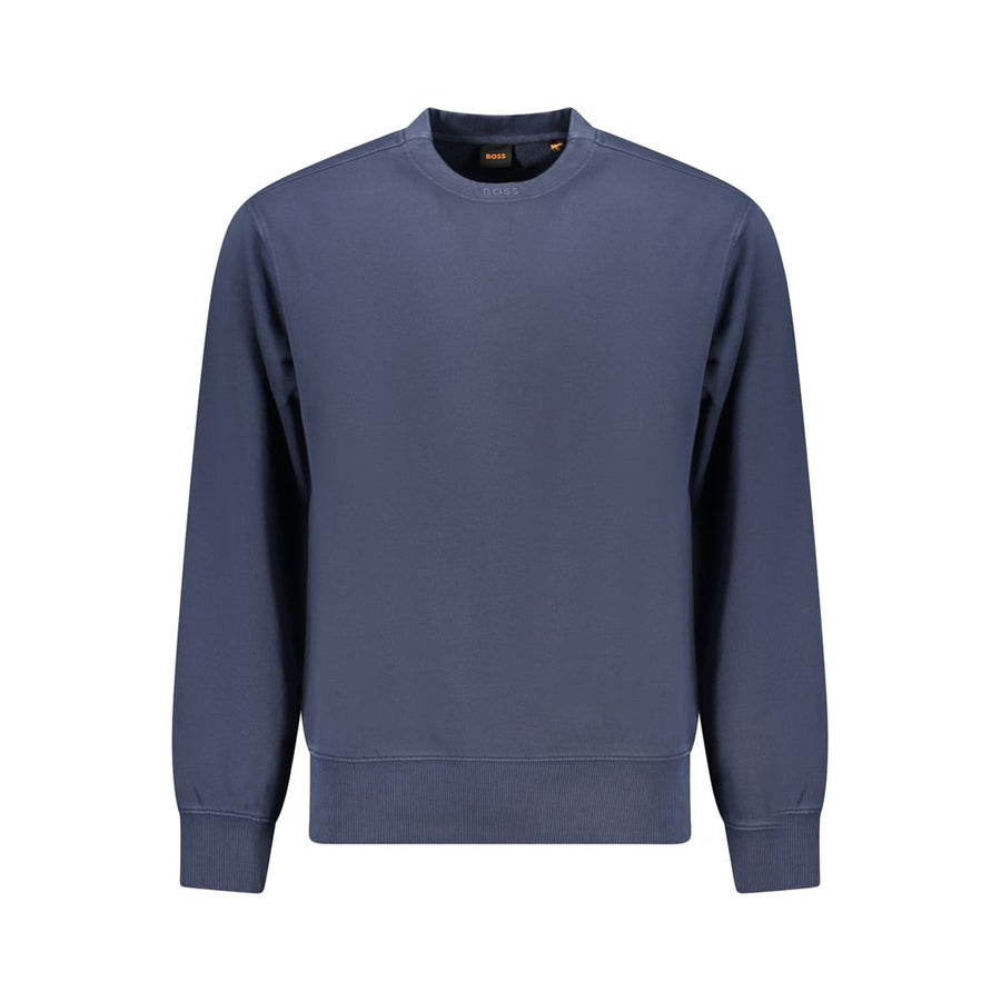 Blue Cotton Men Sweater