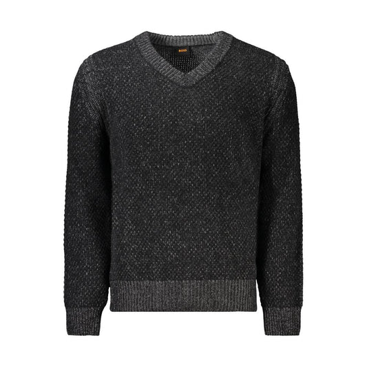 Black Wool Men Sweater