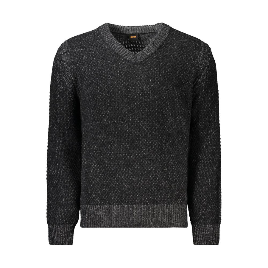 Black Wool Men Sweater