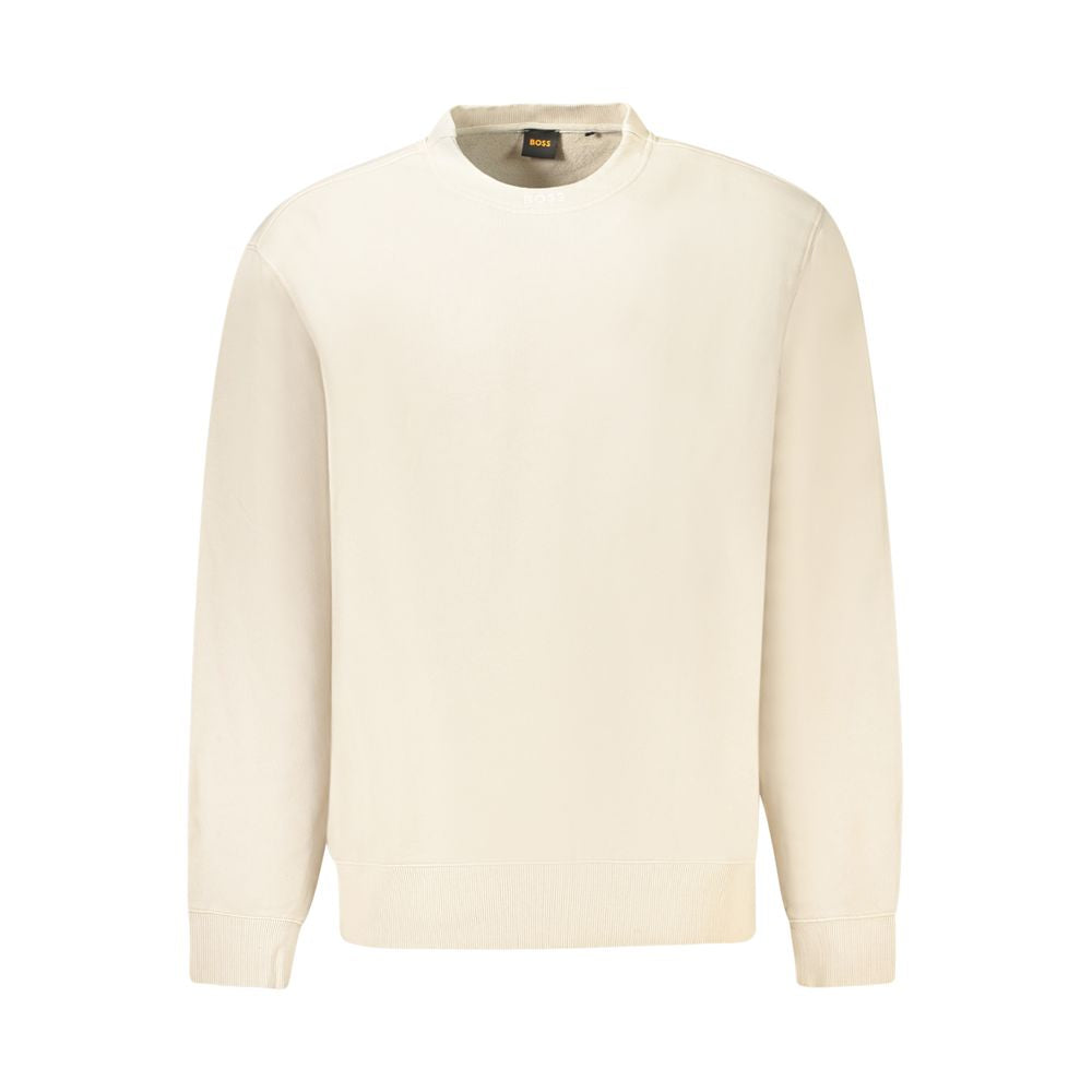 Beige Cotton Men Sweater