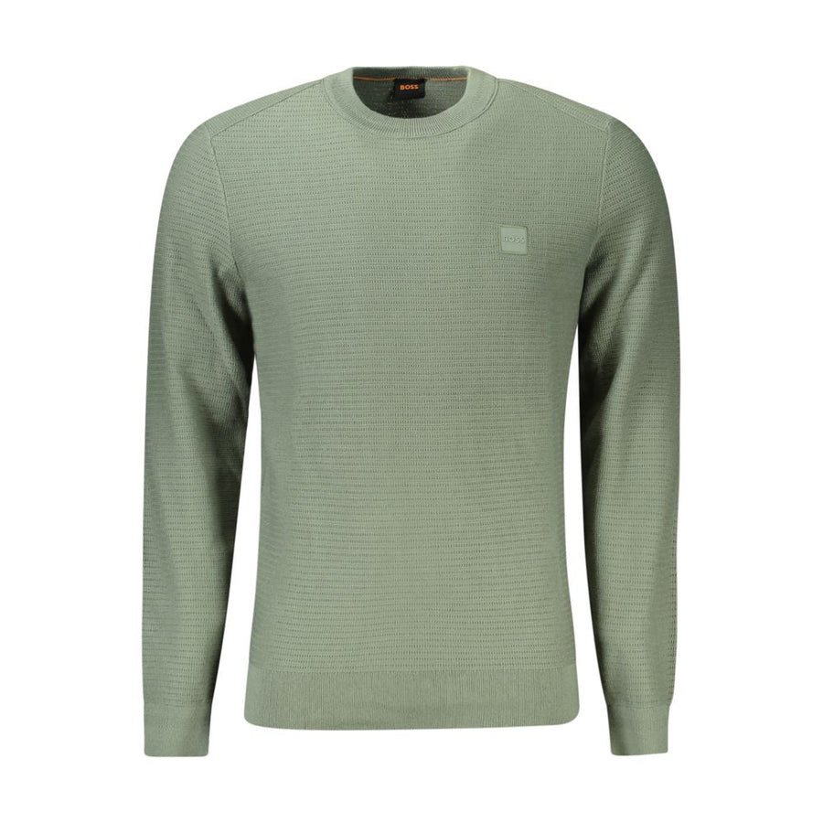 Green Cotton Men Sweater