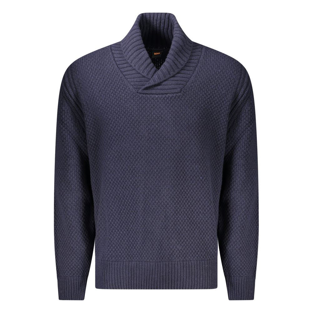 Blue Wool Men Sweater