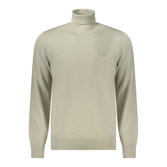 Beige Cotton Men Sweater