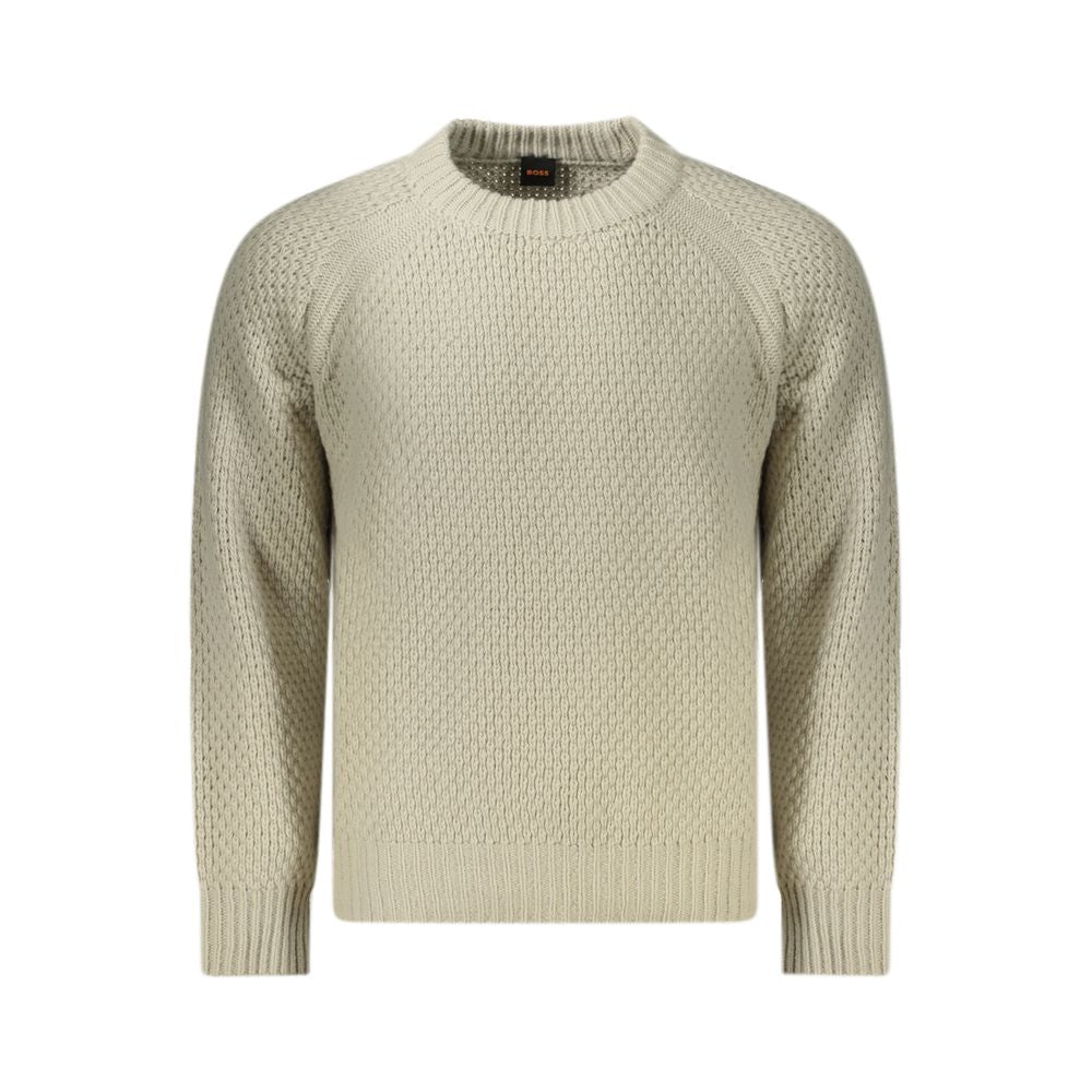 Beige Wool Mens Sweater