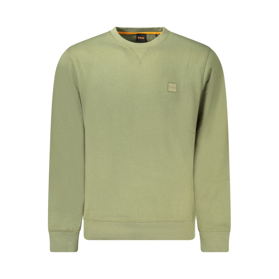 Green Cotton Men Sweater