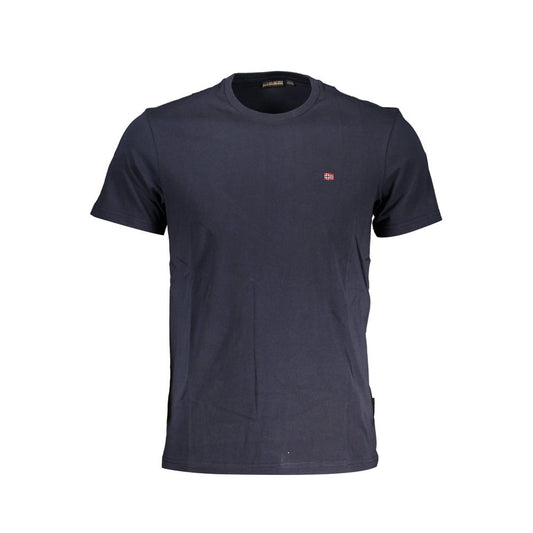 Blue Cotton Men T-Shirt