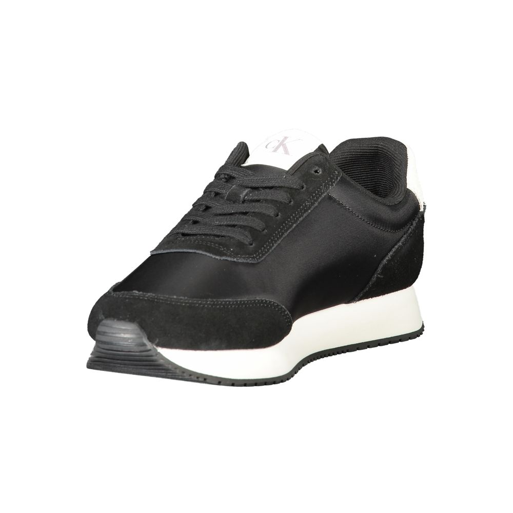 Black Polyester Men Sneaker