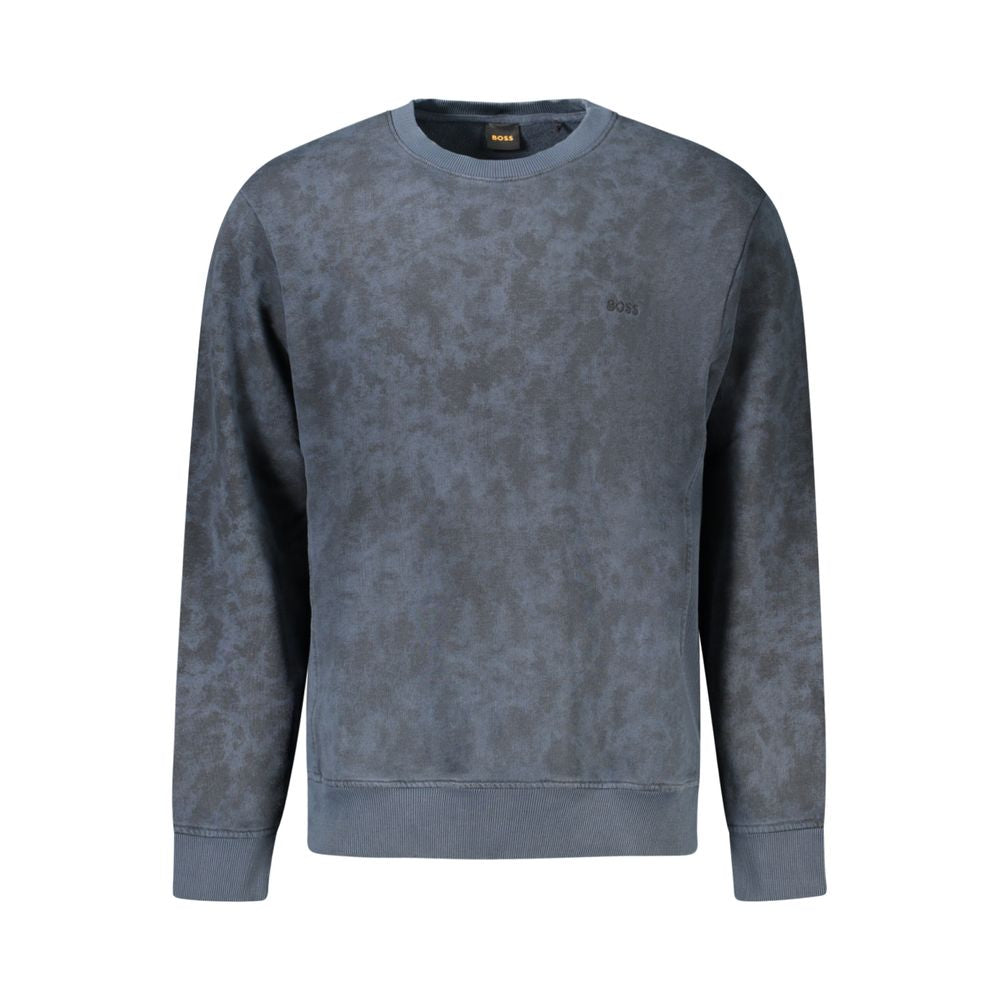 Blue Cotton Men Sweater