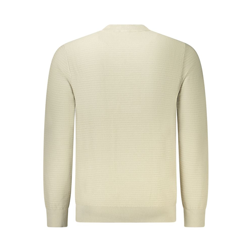 Beige Cotton Men Sweater