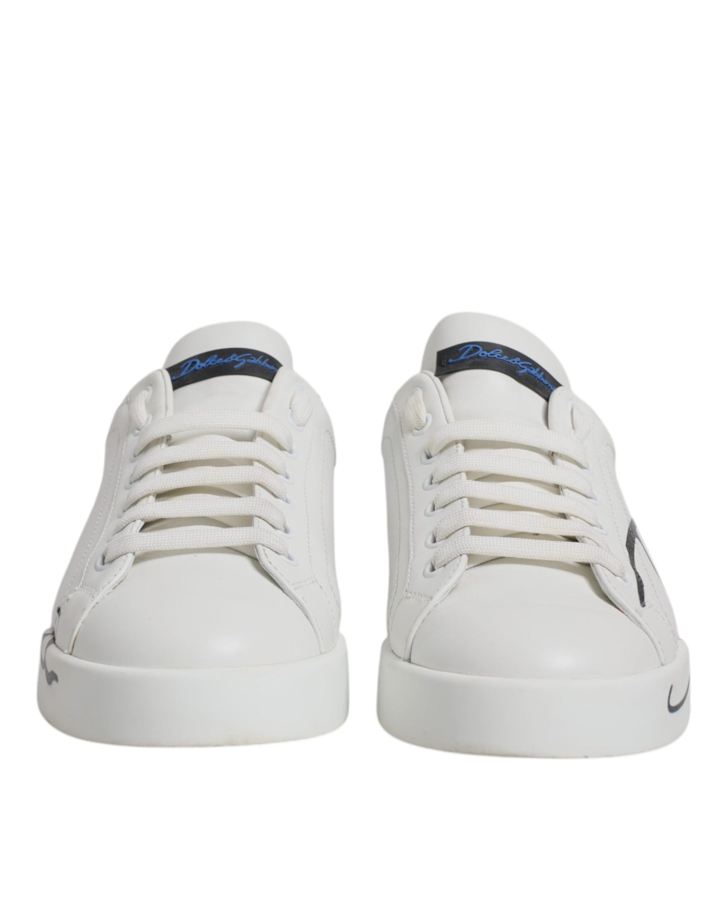 White Blue Logo Portofino Sneaker Shoes