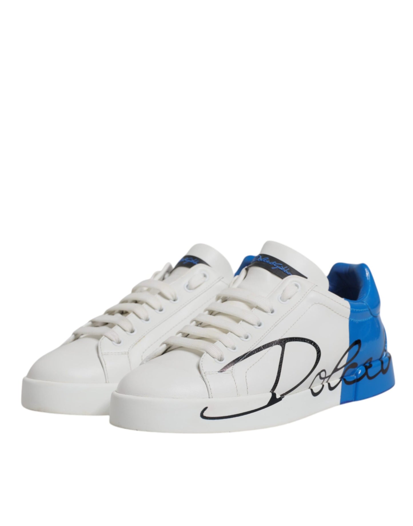 White Blue Logo Portofino Sneaker Shoes