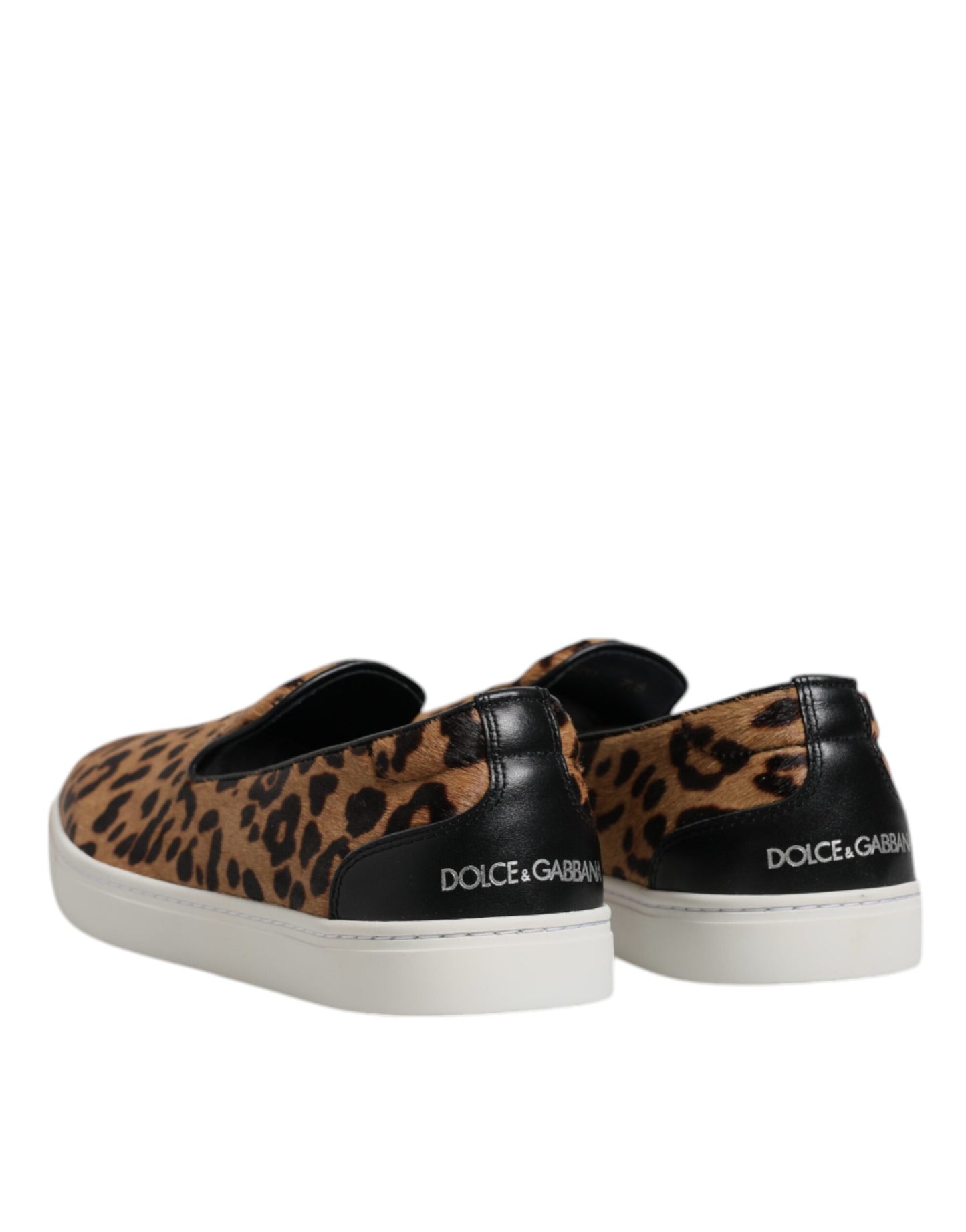 Brown Calfskin Fur Leopard Sneakers Shoes