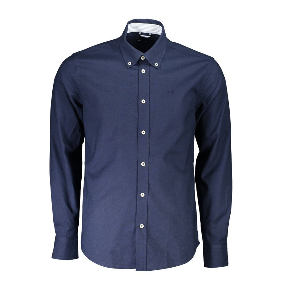 Blue Cotton Men Shirt