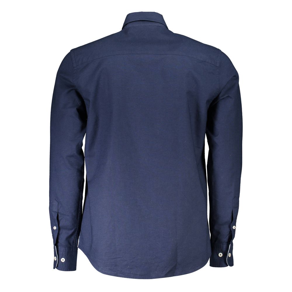 Blue Cotton Men Shirt