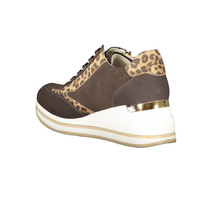 Brown Polyester Women Sneaker