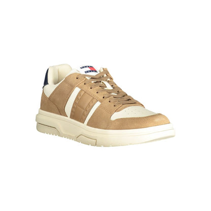 Beige Leather Men Sneaker