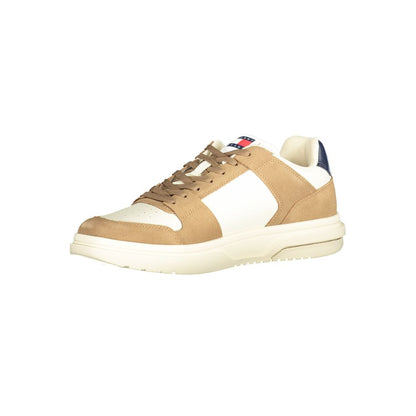 Beige Leather Men Sneaker