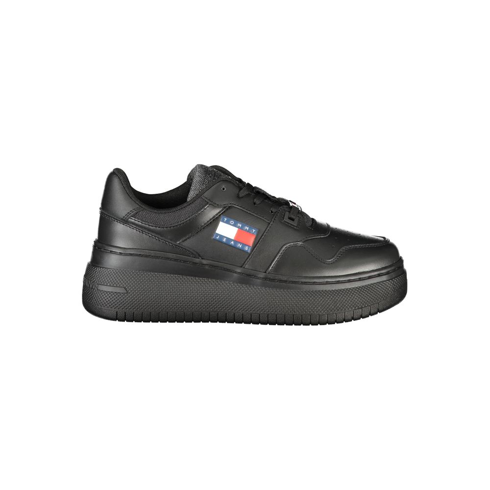 Black Leather Women Sneaker