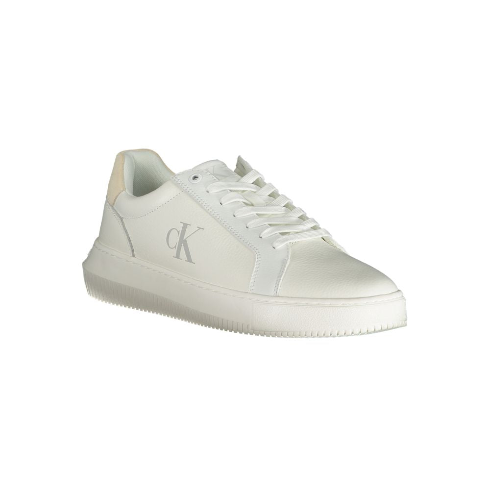 White Polyethylene Men Sneaker