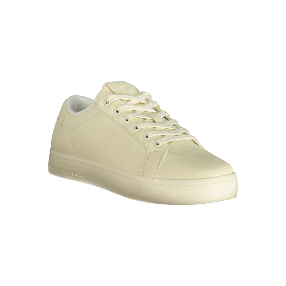 White Polyester Men Sneaker