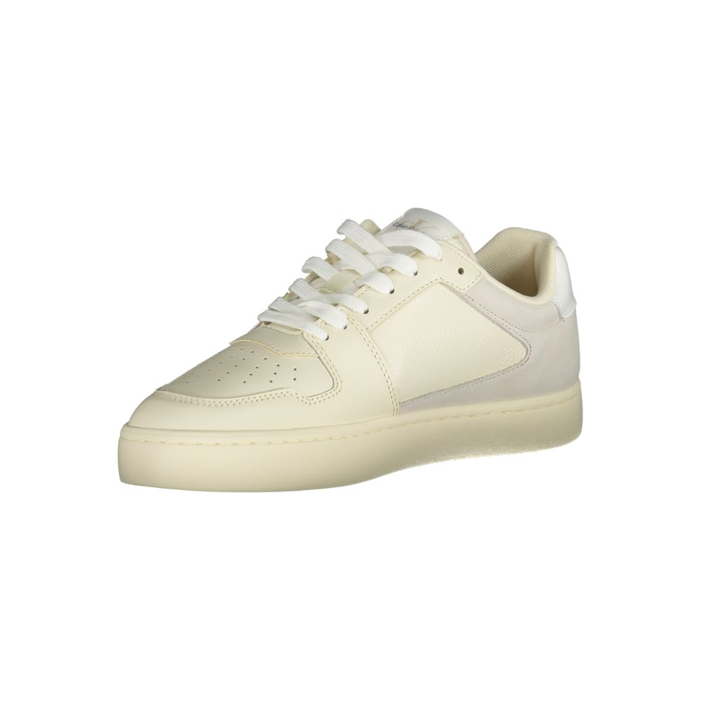 White Polyethylene Men Sneaker