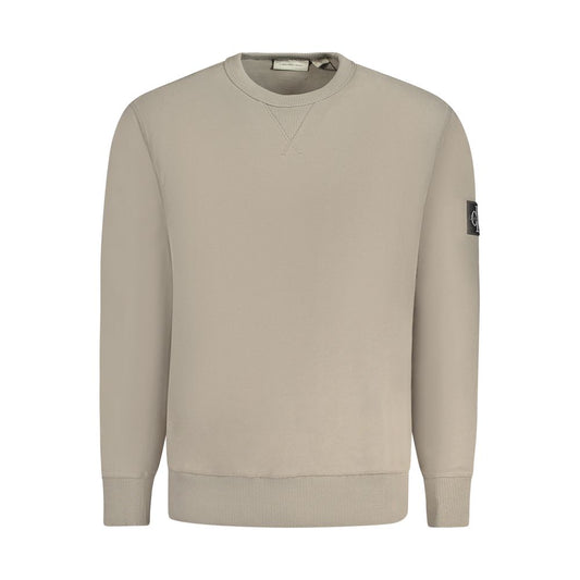 Beige Cotton Men Sweater