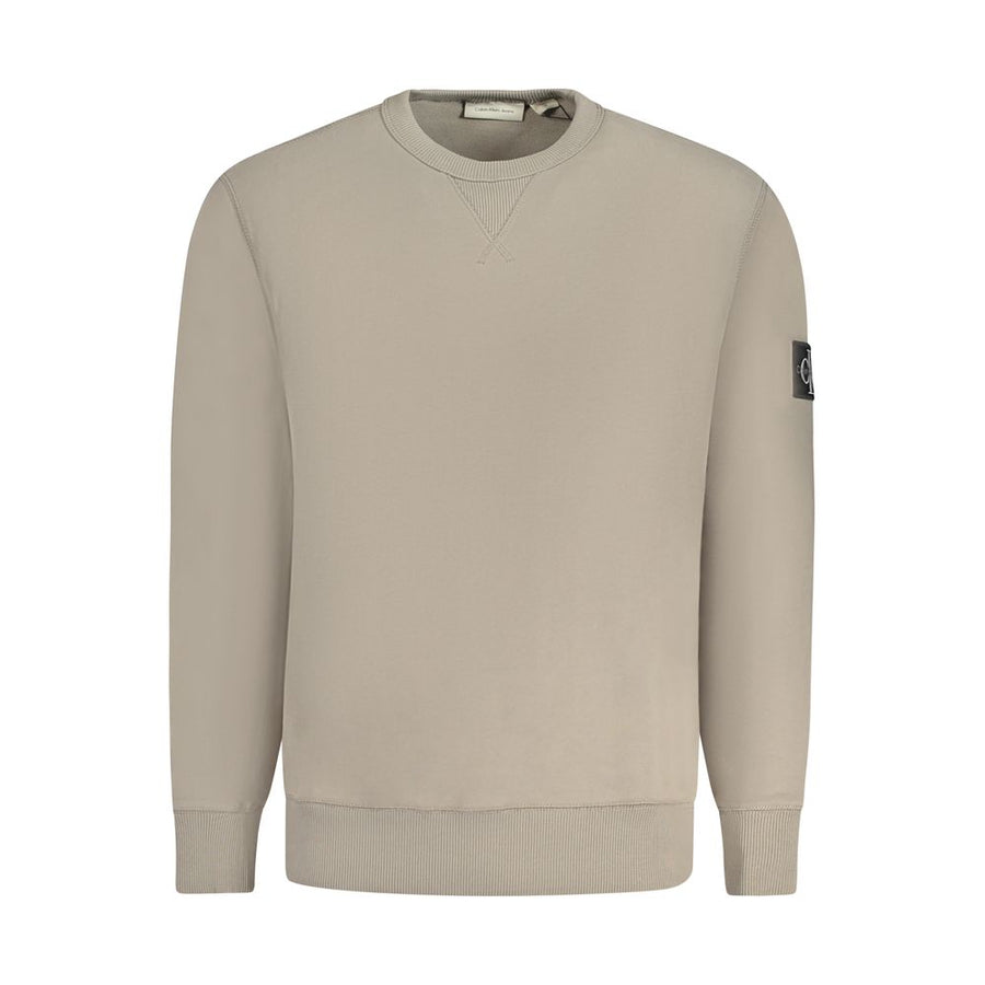 Beige Cotton Men Sweater