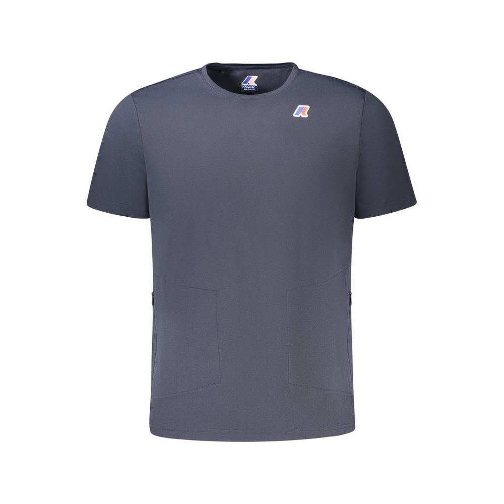 Blue Polyester Men T-Shirt