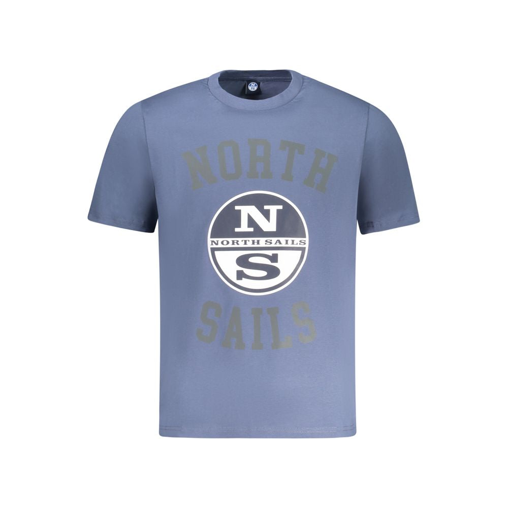 Blue Cotton Men T-Shirt